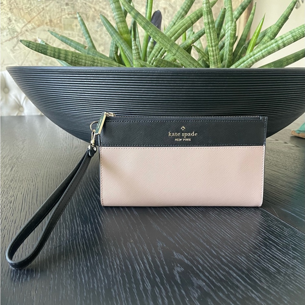 Kate Spade Madison Colorblock Saffiano Leather Double Zip Wristlet